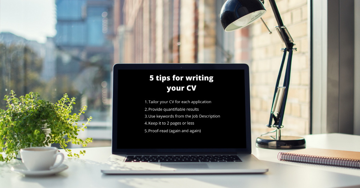 5 Quick Tips For Writing Your Cv