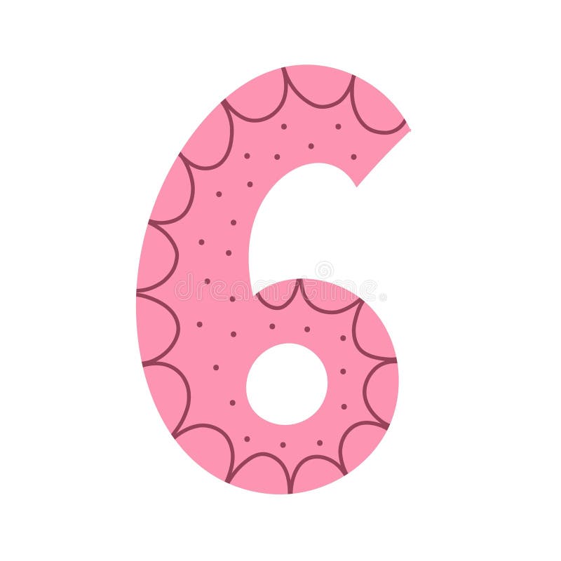 Doodle Number Four Symbol For Kids Leaning Numbers For Preschool Colorful Number 4 In Cartoon