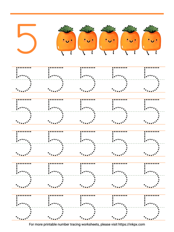Number 5 Tracing Worksheets 15 Free Pages Printabulls
