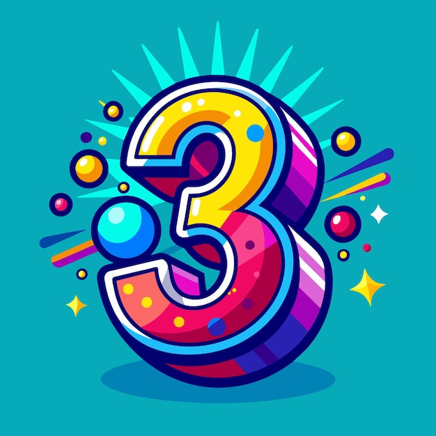 Premium Vector Three Number Or Number 3 3D